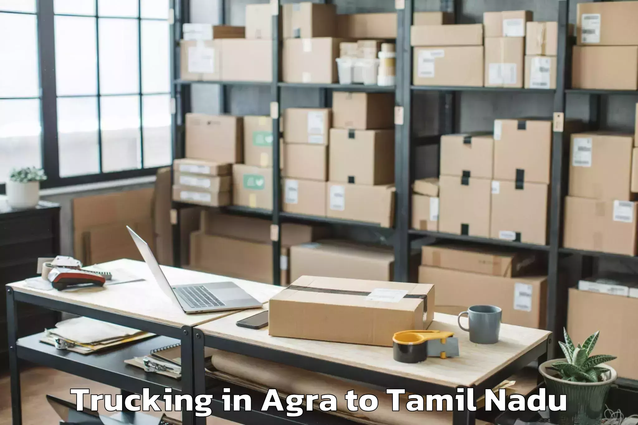 Professional Agra to Poonamallee Trucking